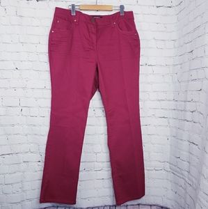 Pennington Raspberry Pink Curvy Fit Straight Leg Pants size 18